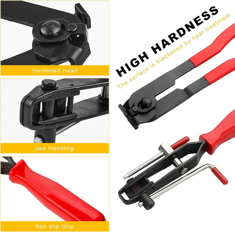 BWBWND 2 PCS CV Joint Boot Clamp Pliers, Heavy Duty CV Joint Ear Clamp Banding Tool Kit for Vacuum Hoses Clamping, Automotive Hose Axle Boot Crimp Pliers Set for Most Cars ATV UTV - Image 3